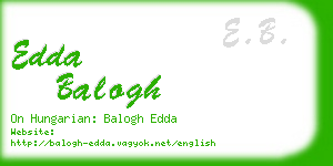 edda balogh business card